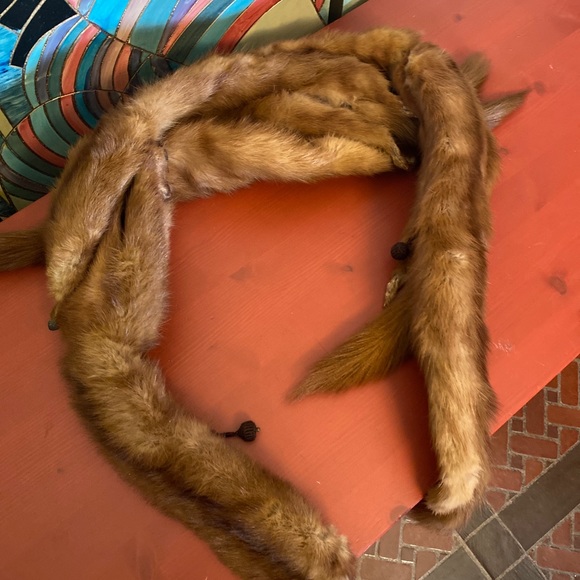 Vintage 5 mink pelt scarf stole - Picture 4 of 8